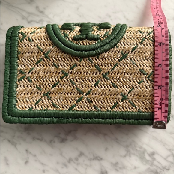 Tory Burch raffia and green leather Crossbody Bag - Picture 10 of 11